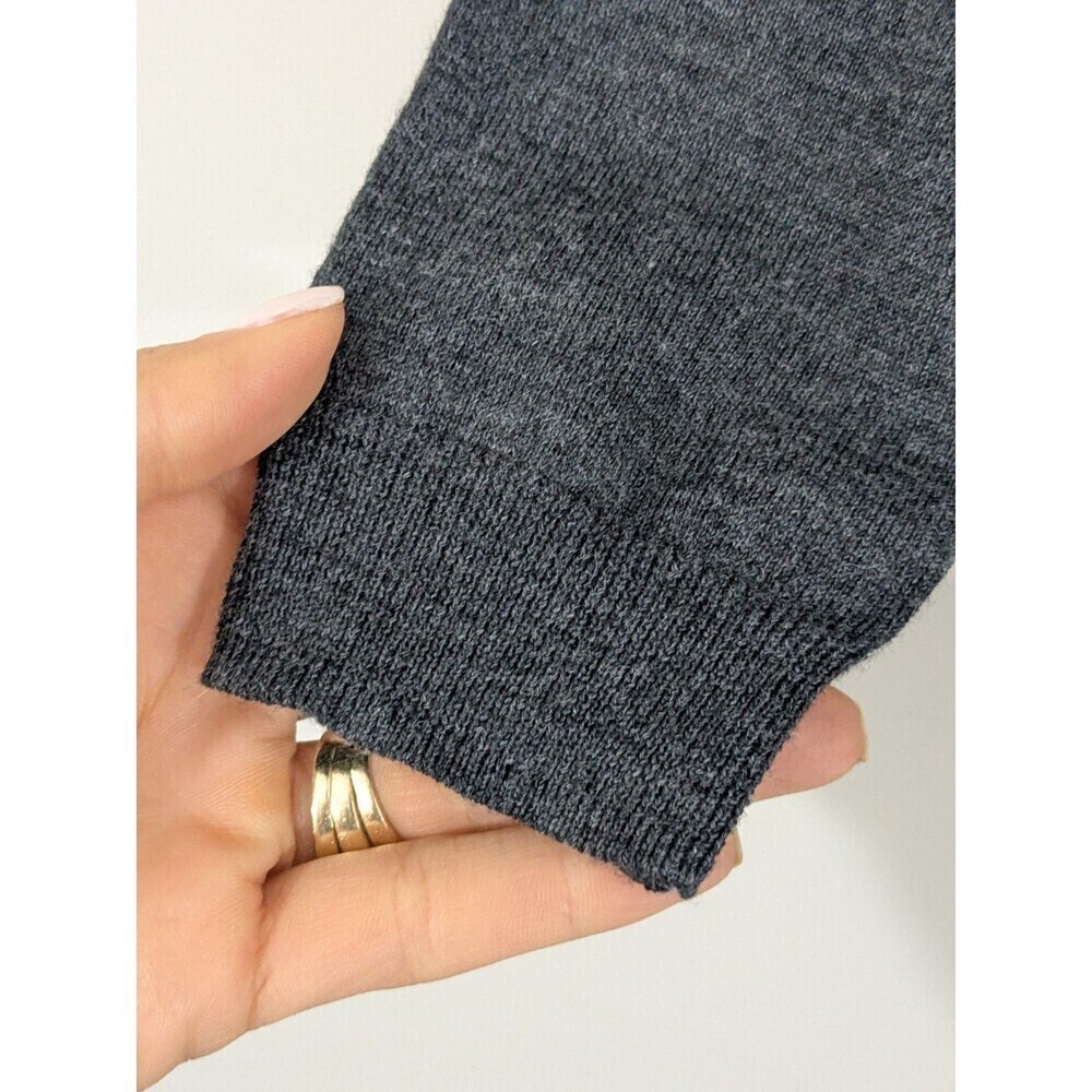 Lord & Taylor Extra Fine Merino Wool Sweater Ruffle Hem Slate Gray Romantic XS - Picture 4 of 9
